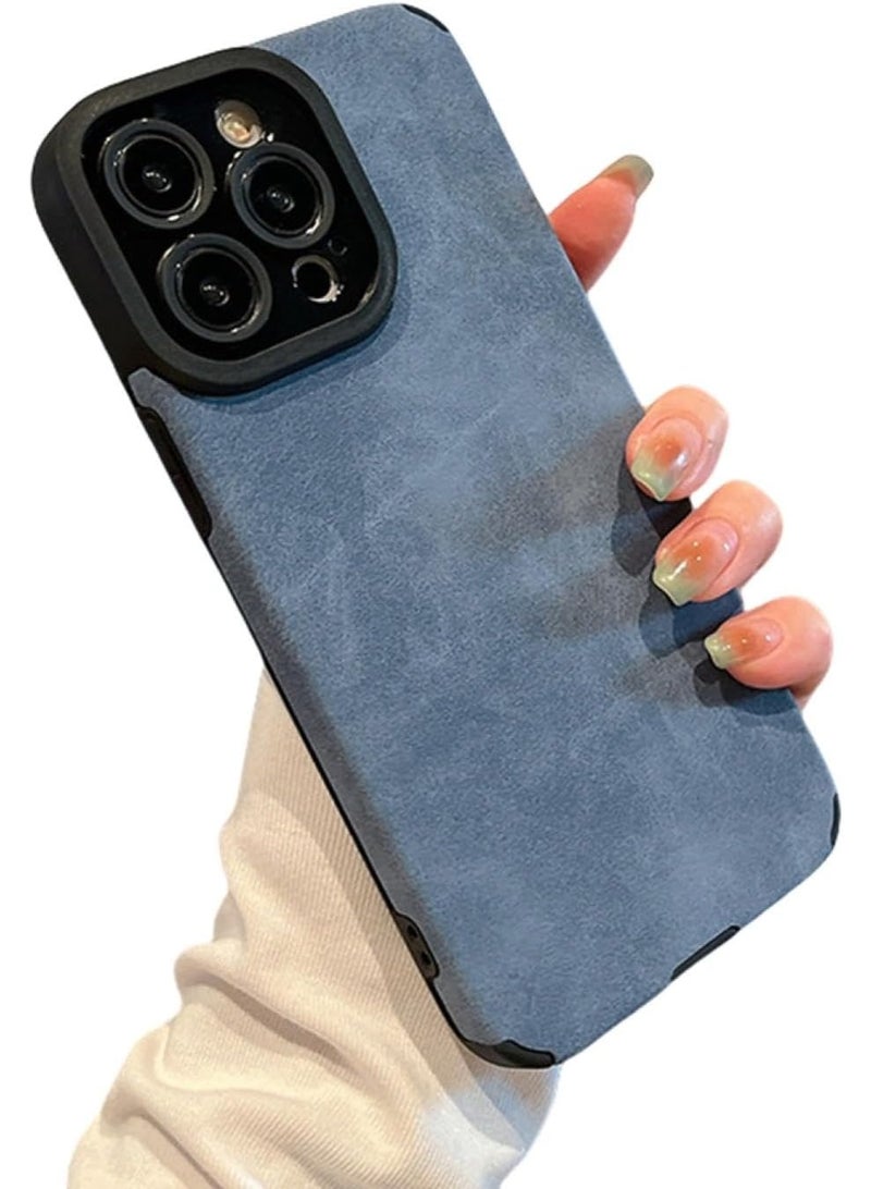 جومو ستور غطاء فاخر من جلد PU لهاتف iPhone 13 Pro Max – غطاء واقٍ بملمس جلد الحمل مقاوم للصدمات للرجال والنساء، مع حماية للعدسة، نحيف ومتين، مقاوم للخدوش والصدمات - Image 3